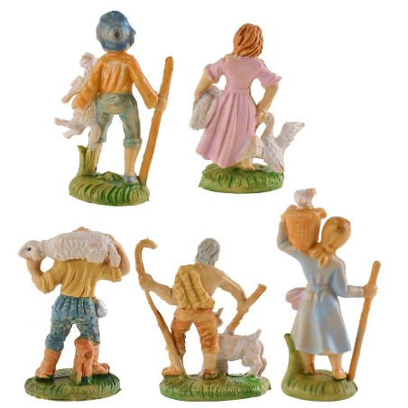 Set 5 statuine cm 4 per presepe