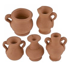 Conjunto de 5 ánforas h. 2-2,5 cm ánforita, jarras, jarra, ánfora