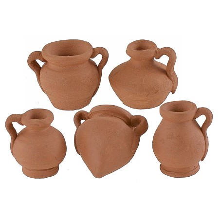 Conjunto de 5 ánforas h. 1,8 - 2,2 cm ánforas pequeñas, jarras, jarra, ánforas