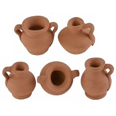 Set 5 anfore h. 1,8 - 2,2 cm anforine, brocche, brocca, anfore