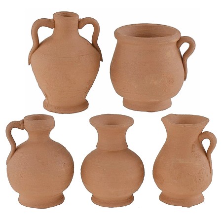 Set 5 anfore in terracotta h 3-4 cm terracotta, anfore