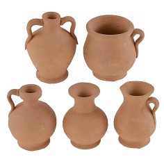 Conjunto de 5 ánforas de terracota h 3-4 cm terracota, ánforas