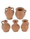 Conjunto de 5 ánforas de terracota h 3-4 cm