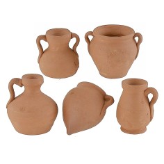 Conjunto de 5 ánforas de terracota de 2,9-3,7 cm de altura, terracota, ánforas. 2
