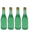 Set 4 bottiglie verde chiaro cm 3,6 h minuterie presepe Mondo