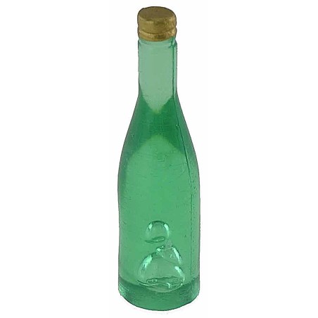 Juego de 4 botellas verde claro de 3,6 cm de altura, miniaturas para belén.