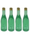 Set of 4 light green bottles, 3.6 cm high, nativity scene accessories
