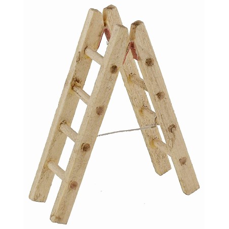 Escalera de madera plegable de 2,5x8 cm de altura para belén.