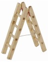 Escalera de madera plegable de 2,5x8 cm de altura para belén.