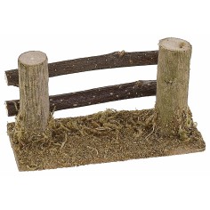 Wooden fence with 2 poles 8x3.5x4.5 h cm for nativity scene 2
