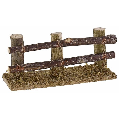 Wooden fence with 3 poles 10x3.5x4.5 h cm for nativity scene