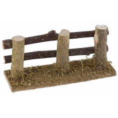 Wooden fence with 3 poles 10x3.5x4.5 h cm for nativity scene 2