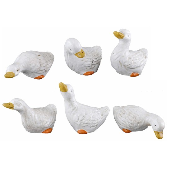 Juego de 6 ocas de resina para estatuas de 20-30 cm