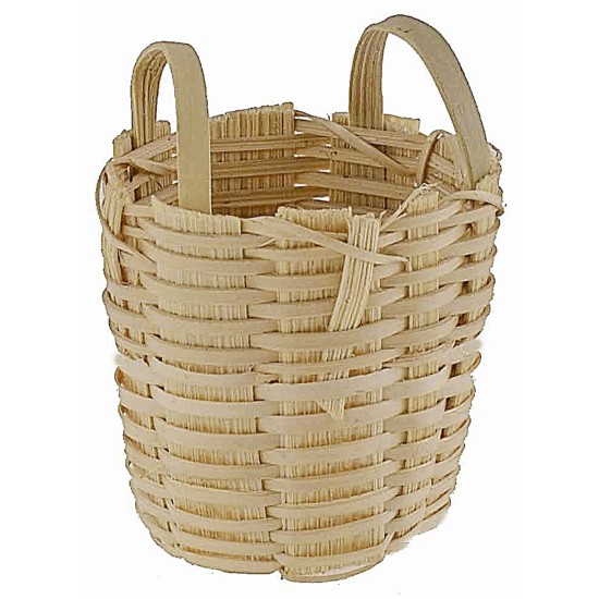 Cesta de mimbre con asas cm ø 3,5x4,5 h miniaturas para belén