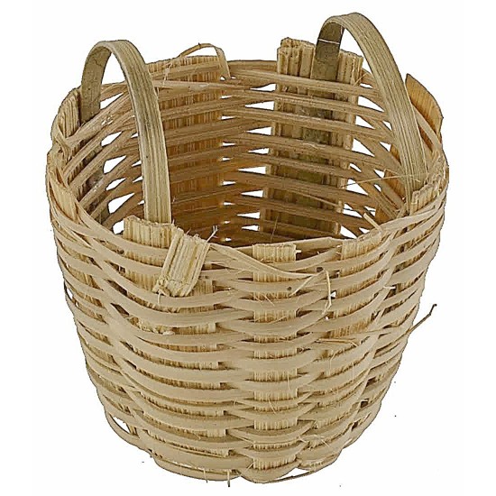 Cesta de mimbre con asas cm ø 4,5x5 h miniaturas pesebre