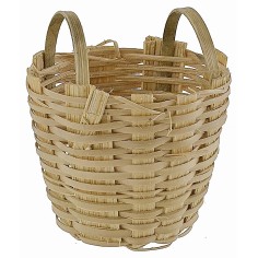 Cesta de mimbre con asas cm ø 4,5x5 h accesorios para belén 2