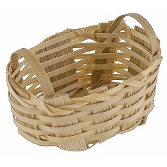 Oval wicker basket with handles 5.7x3.9x2.5 cm, small parts