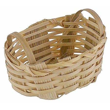 Oval wicker basket with handles 5.7x3.9x3.3 cm, nativity