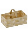 Rectangular wicker basket with handle 5.5x3x3.5 cm h nativity