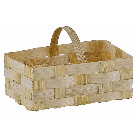 Cesta rectangular de mimbre con asa de 5,5x3x3,5 cm de altura
