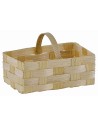Cesta rectangular de mimbre con asa de 5,5x3x3,5 cm de altura