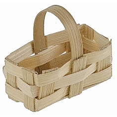 Rectangular wicker basket with handle 3.1x1.7x2.7 cm h nativity