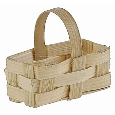Cesta rectangular de mimbre con asa de 3,1x1,7x2,7 cm h 2