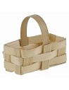 Rectangular wicker basket with handle 3.1x1.7x2.7 cm h nativity