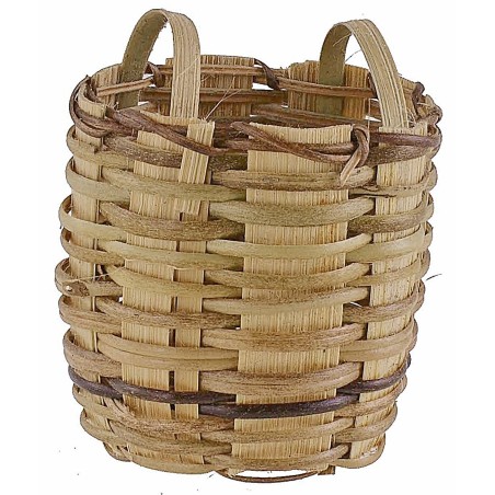 Cesta de mimbre con asas cm ø 4,5x4x5,5 h miniaturas belén