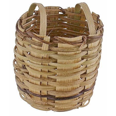 Cesta de mimbre con asas cm ø 4,5x4x5,5 h miniaturas belén