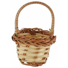 Cesta in vimini con manico cm ø 5,5x8 h minuterie presepe 2