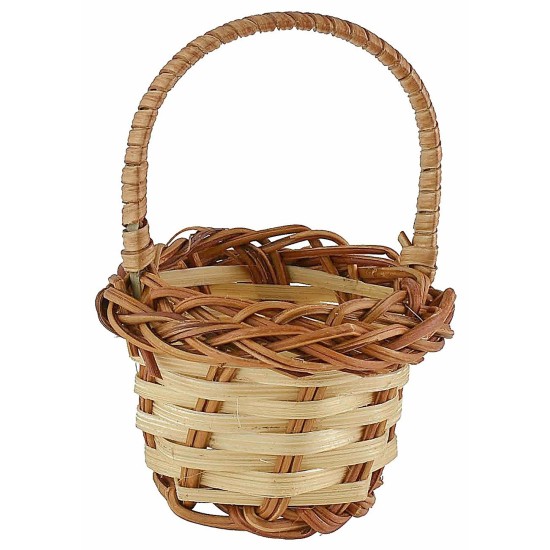 Cesta de mimbre con asa cm ø 5,5x8 h miniaturas belén