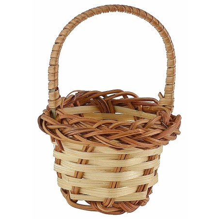 Cesta de mimbre con asa cm ø 5,5x8 h accesorios para belén.
