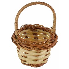 Cesta de mimbre con asa cm ø 5,5x8 h miniaturas belén