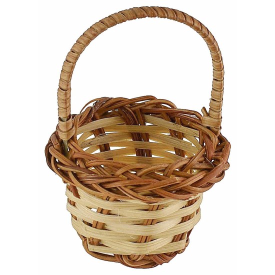 Wicker basket with handle cm ø 5.5x8 h nativity accessories