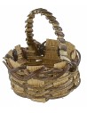 Cestino scuro in vimini con manico ø 4,5 cm minuterie presepe