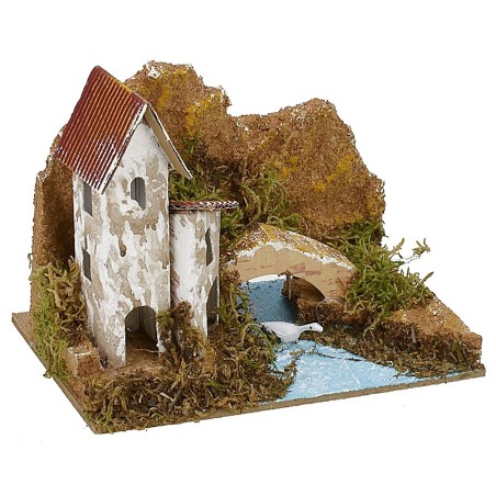 Conjunto de 6 grupos de casitas para belén de 15x10,5x10 cm h