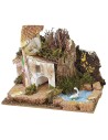 Set of 6 groups of nativity scene houses 15x10.5x10 cm h