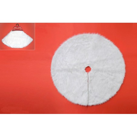 Tappeto di pelliccia bianco ø 120 cm per coprialbero di Natale