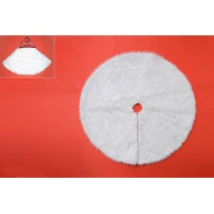 Alfombra de piel blanca ø 100 cm para cubrir el árbol de Navidad.