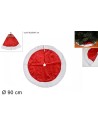 Alfombra de piel roja con borde blanco ø 90 cm para cubrir
