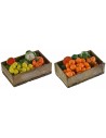 Caja de madera con frutas y verduras surtidas cm 7x4x2,3 h