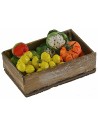 Caja de madera con frutas y verduras surtidas cm 7x4x2,3 h