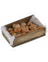 Caja de madera con pan sobre paño de cocina cm 7x4x2,2 h