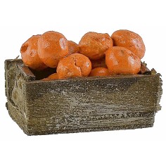 Caja de madera con naranjas cm 3,3x2,1x1,4 h altura 2