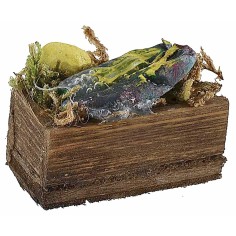 Caja de madera con pescado cm 3x2x1,4 h altura, pescado 2