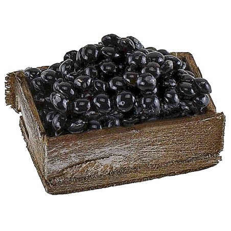 Cassetta in legno con olive nere cm 3,2x2,1x1,4 h