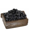 Cassetta in legno con olive nere cm 3,2x2,1x1,4 h