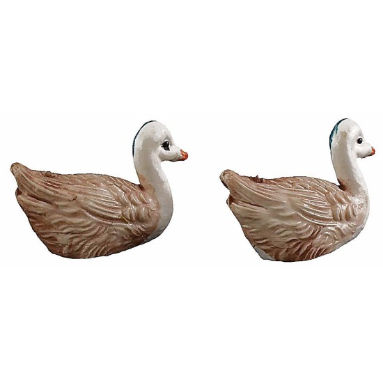 Juego de 2 ocas en PVC de 2,5 cm para estatuas de 8-10 cm de patos, pata.