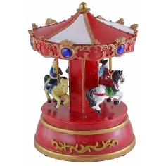 Battery-operated Christmas carousel with horses and music 2